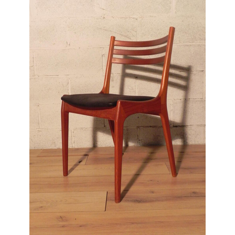 KS Mobelfabrik set of 6 vintage Scandinavian chairs in teak, Kai KRISTIANSEN - 1960s