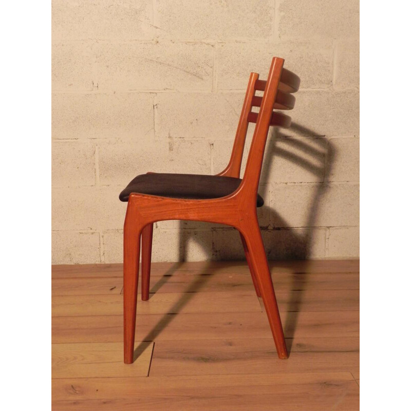 KS Mobelfabrik set of 6 vintage Scandinavian chairs in teak, Kai KRISTIANSEN - 1960s