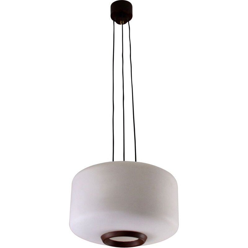 Vintage opaline hanglamp, Italië, 1950