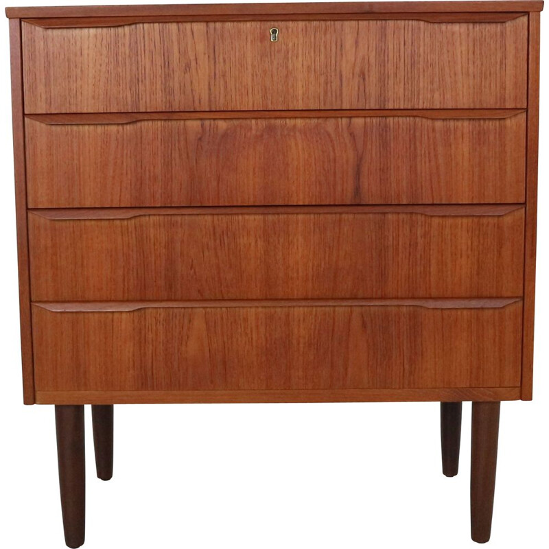 Vintage Danish Chest of Four Drawers in Teak, 1960