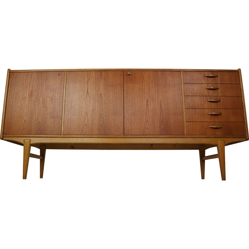 Vintage Scandinavian Teak and Oak Sideboard, 1960 Sweden