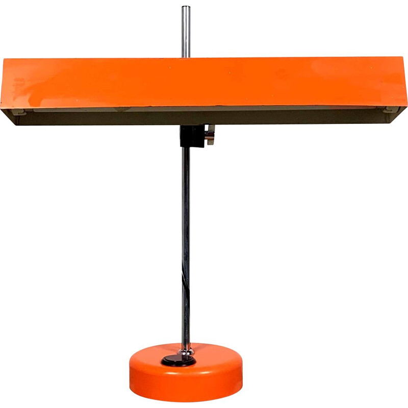 Vintage Orange Metal Desk Lamp, 1960s