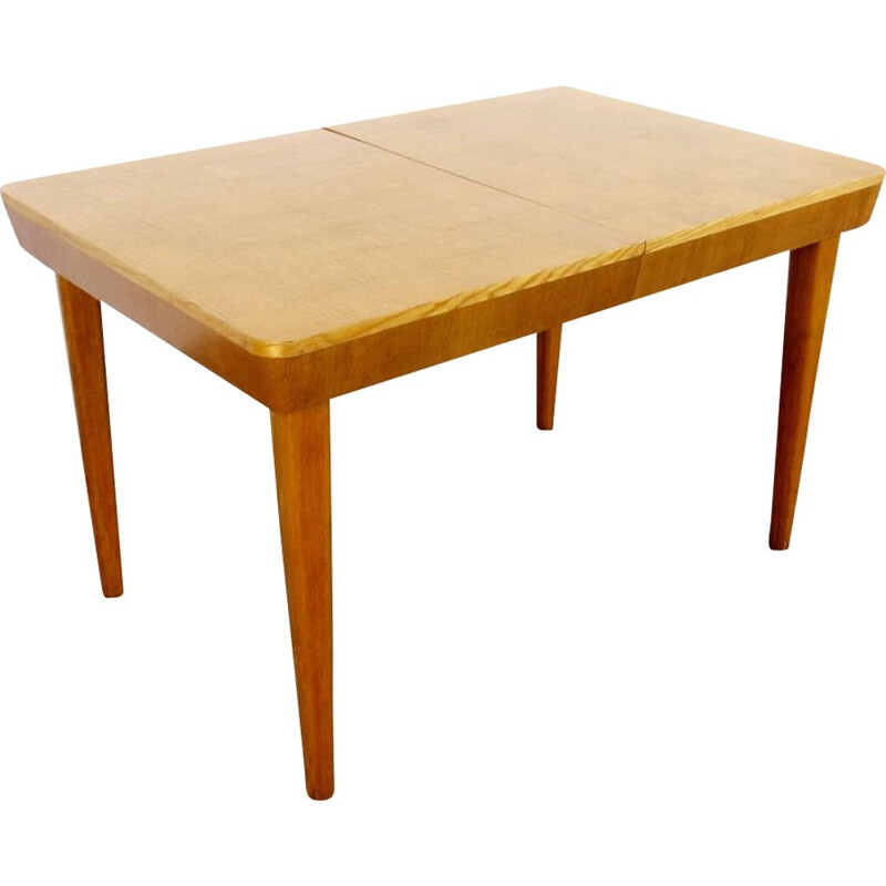 Vintage wood dining table by Jindrich Halabala, 1940s