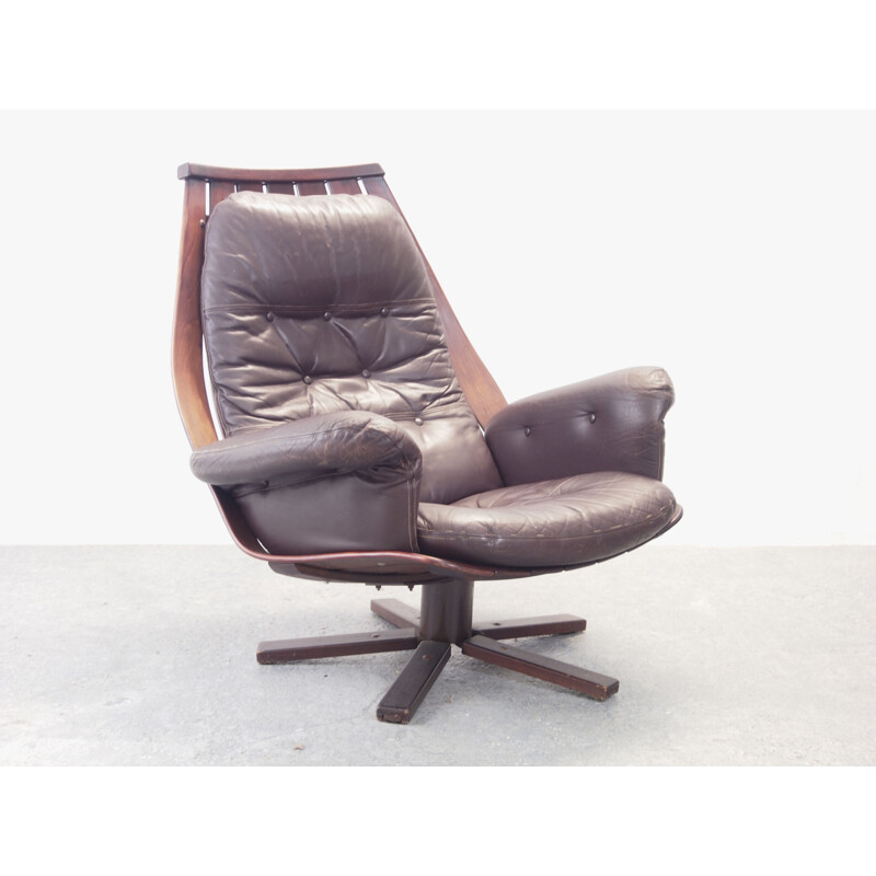 Vintage Mobler swivel chair Hans Brattrud for Hove 1960