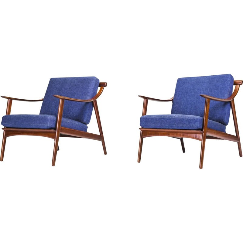 Set of 2 vintage MK 119 teak armchairs by Arne Hovmand-Olsen for Mogens Kold, 1960