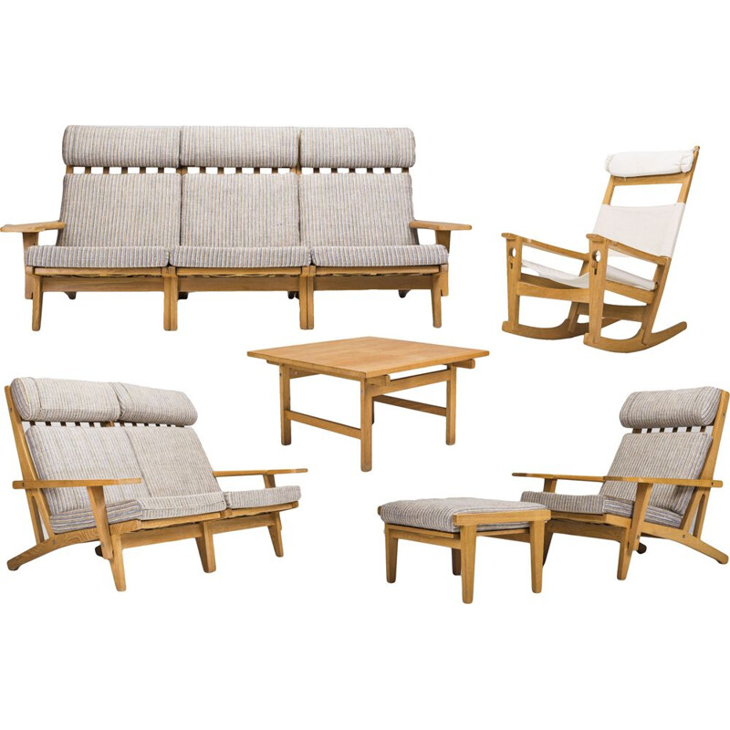 Vintage GE-375 living room set by Hans J Wegner for Getama, 1960