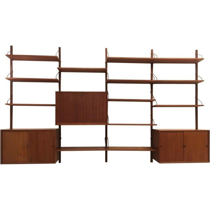 Vintage royal System modular wall shelf in Denmark teak for Cadovious 1960