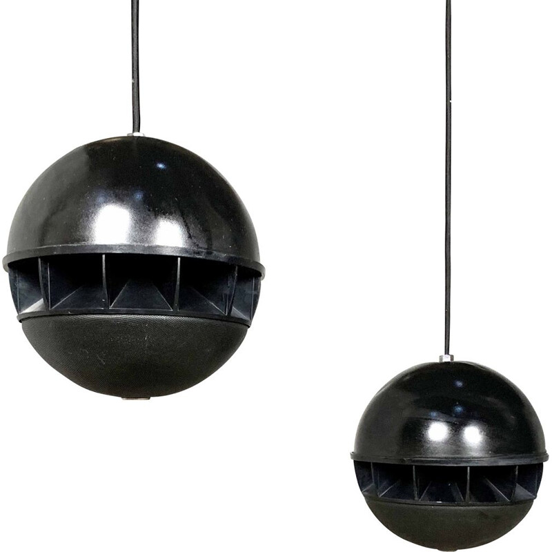 Vintage Japanese Sphere Hanging Speakers by Toa Electronics, 1970s