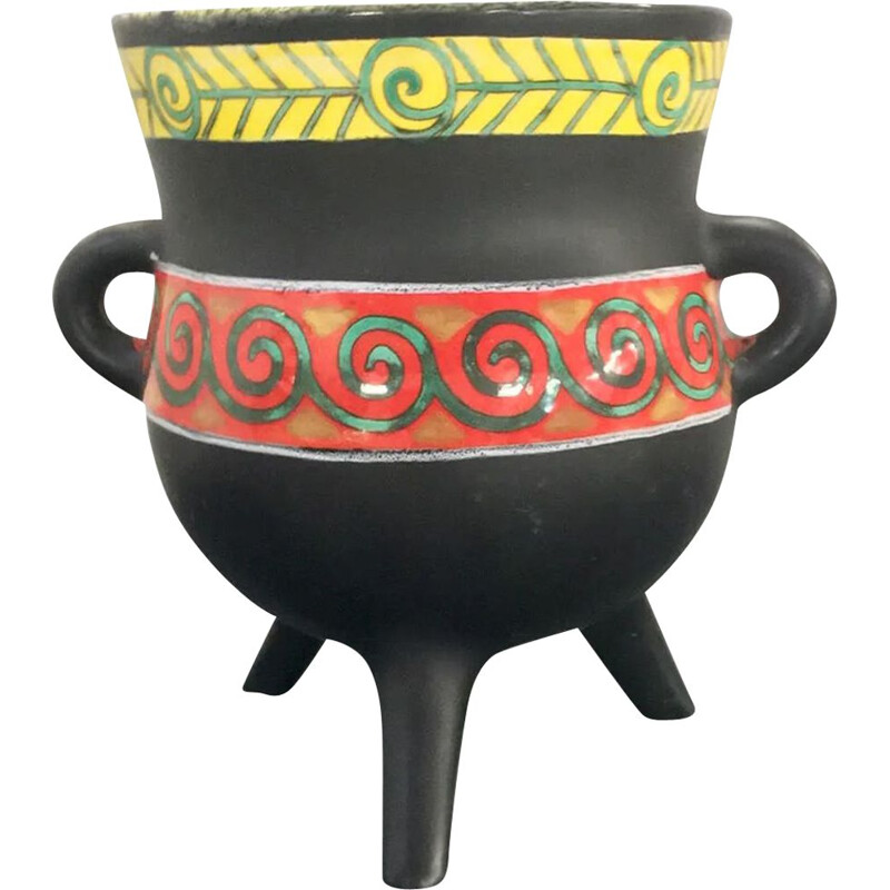 Vintage ceramic vase by Gabriel Fourmentin 1960