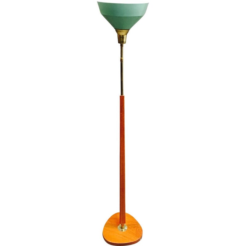 Vintage modular floor lamp in teak and metal, 1950