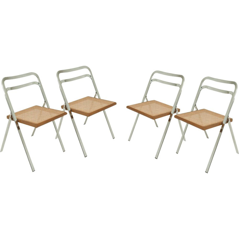 Set of 4 vintage folding chairs by Giorgio Catellan