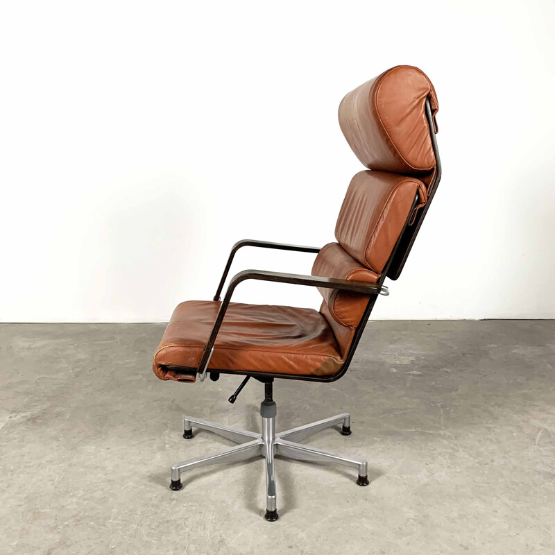 Vintage leather office chair by Yrjö Kukkapuro for Haimi, 1970s