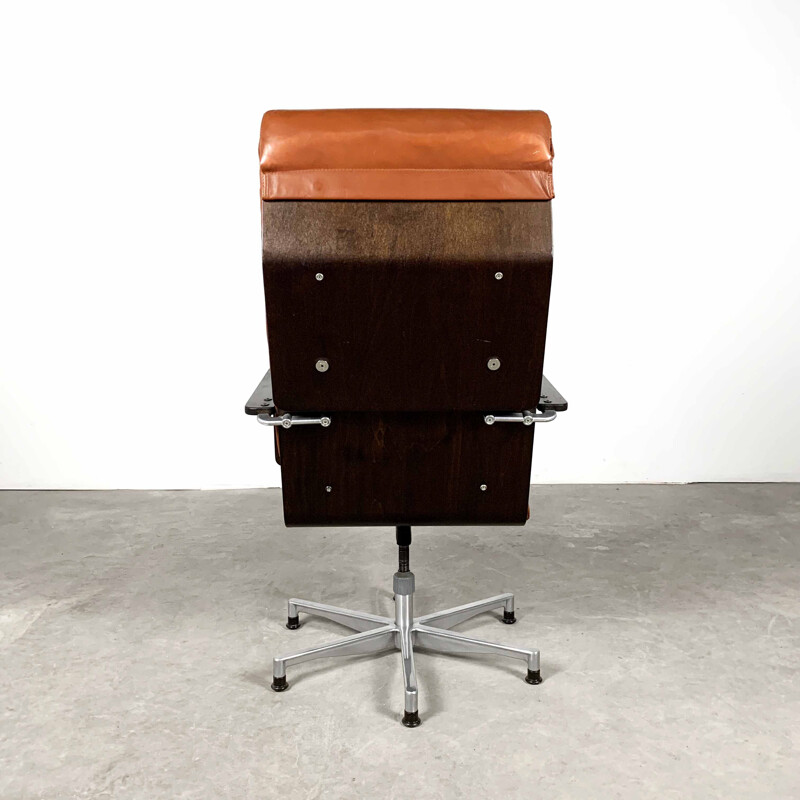 Chaise de bureau vintage en cuir par Yrjô Kukkapuro pour Haimi, 1970