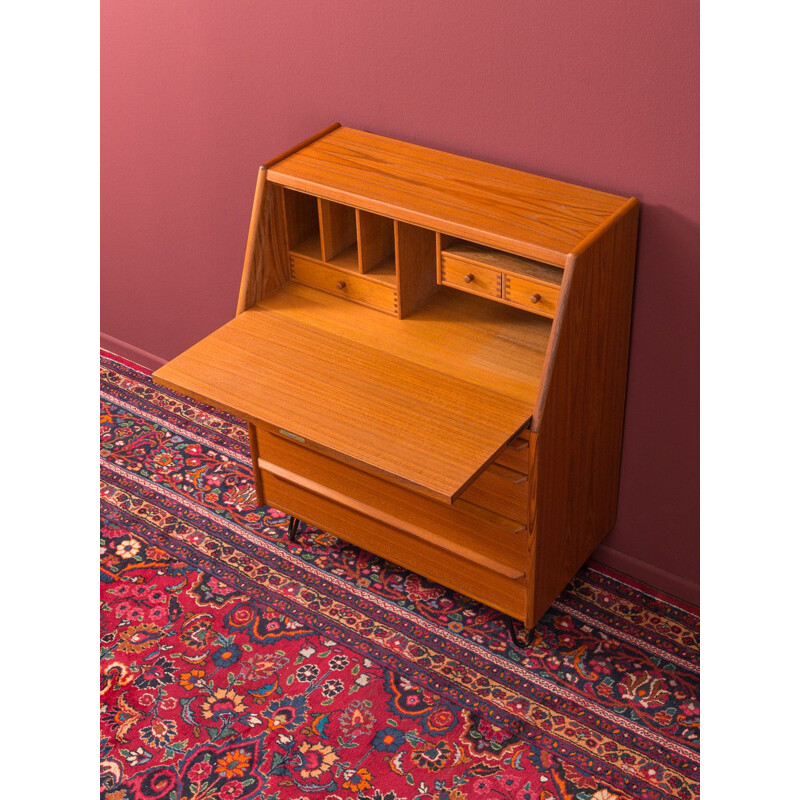 Vintage secretary desk in teak veneer, 1960s