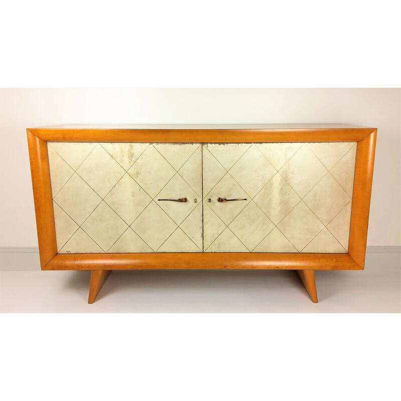 Vintage sycamore sideboard by Suzanne Guiguichon 1950