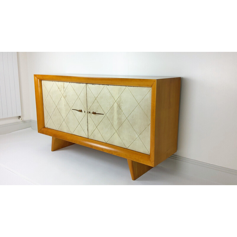 Vintage sycamore sideboard by Suzanne Guiguichon 1950