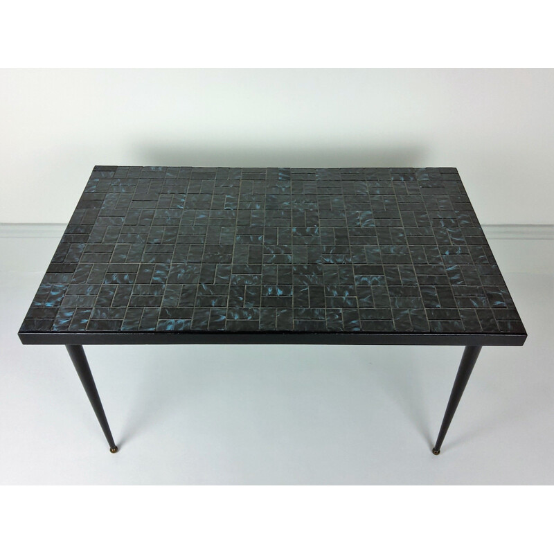 Vintage coffee table, ceramics and metal 1960