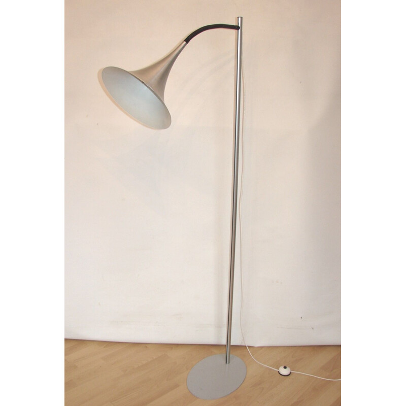 Vintage aluminium and metal floor lamp, 1980