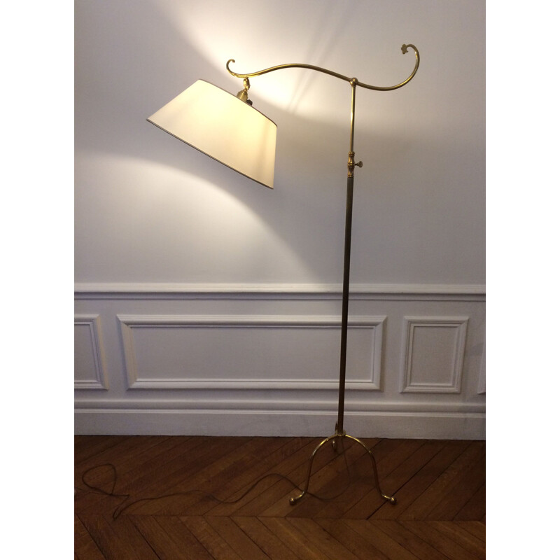 Vintage adjustable lamppost and arms deported brass 1950