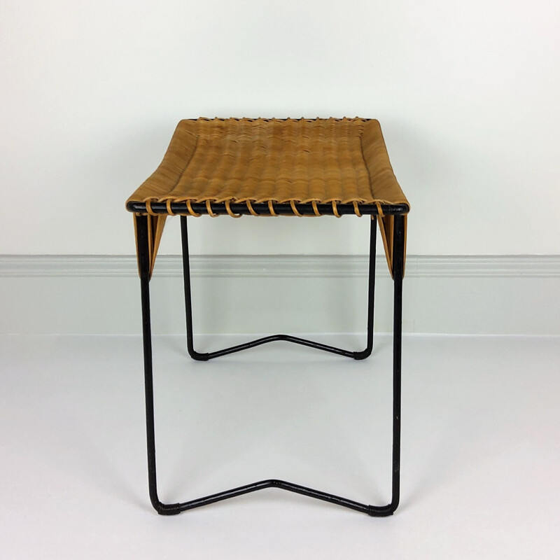 Vintage rattan and metal 1950