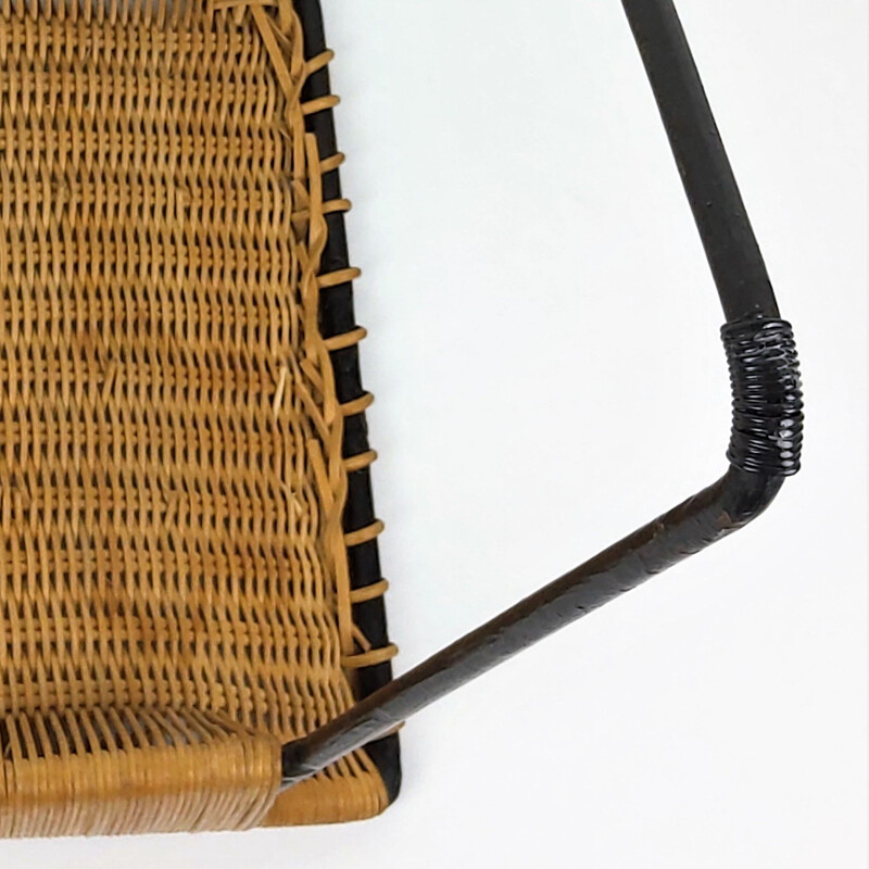 Vintage rattan and metal 1950