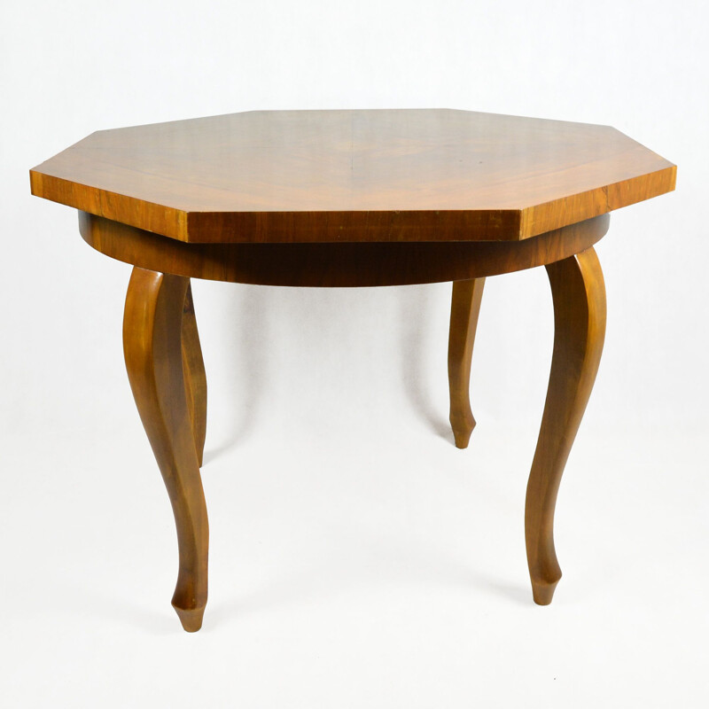 Vintage octagonal chippendale table, France, 1930