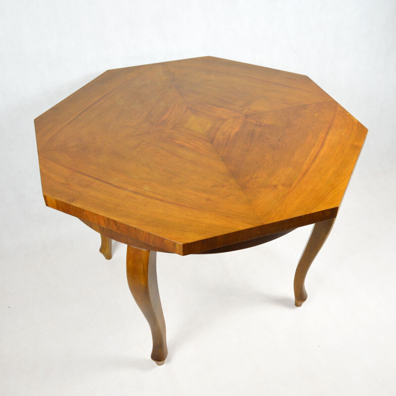 Vintage octagonal chippendale table, France, 1930