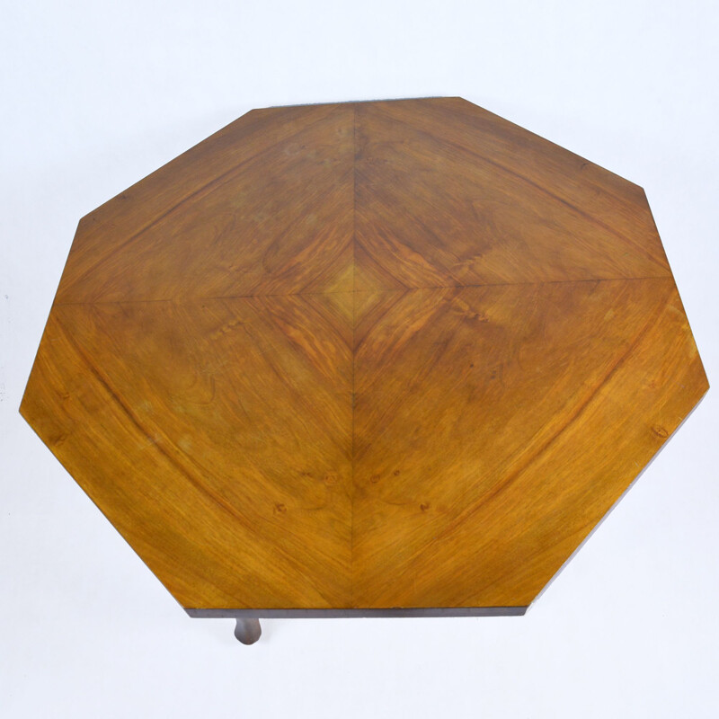Vintage octagonal chippendale table, France, 1930
