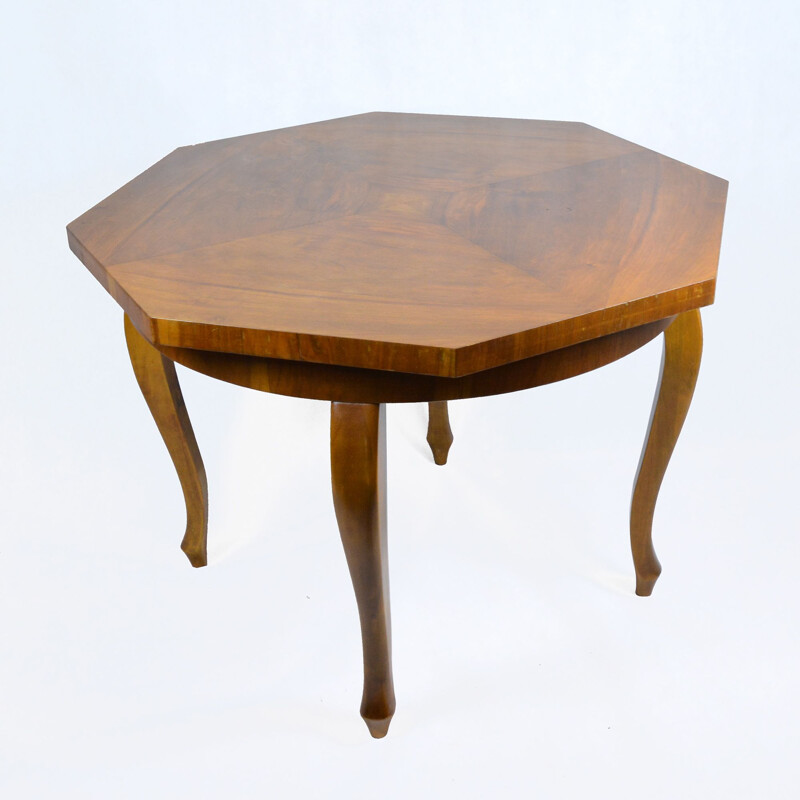 Vintage octagonal chippendale table, France, 1930