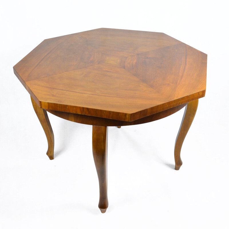 Vintage octagonal chippendale table, France, 1930