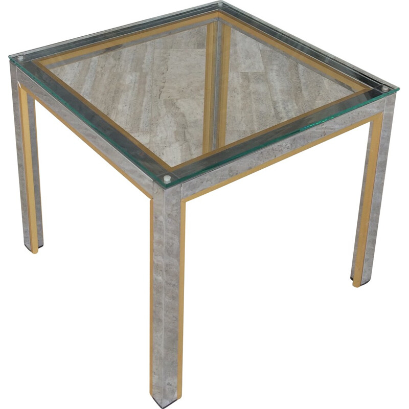 Vintage metal and aluminum coffee table, 1970