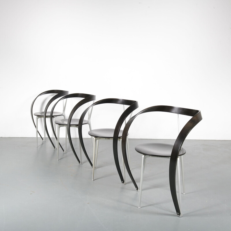 Set of 4 "Revers" chairs by Andrea Branzi for Cassina, Italy 1990