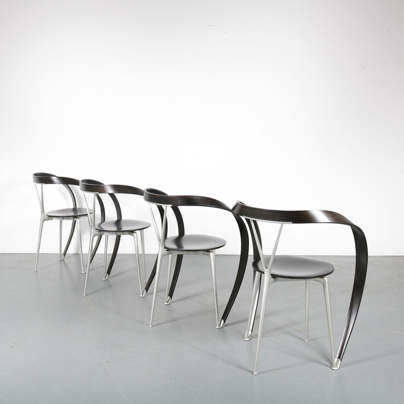 Set of 4 "Revers" chairs by Andrea Branzi for Cassina, Italy 1990