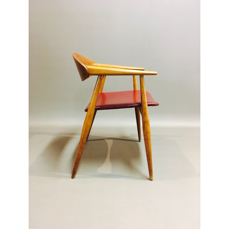 Fauteuil vintage grande dimension design scandinave 1950