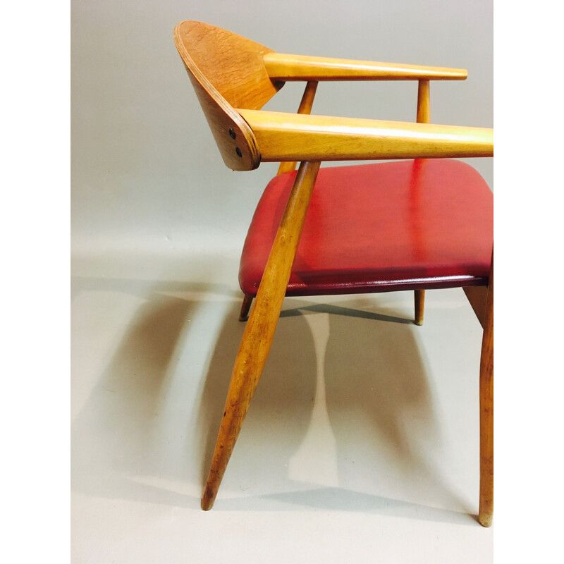 Vintage armchair large dimension Scandinavian design 1950