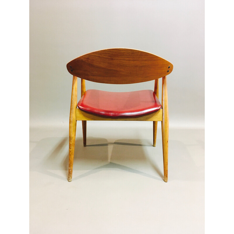 Fauteuil vintage grande dimension design scandinave 1950