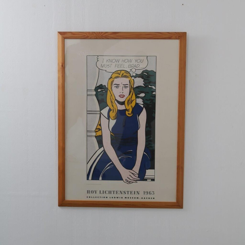 Vintage museum poster by Roy Lichtenstein for the Ludwing Museum in Germany, 1980