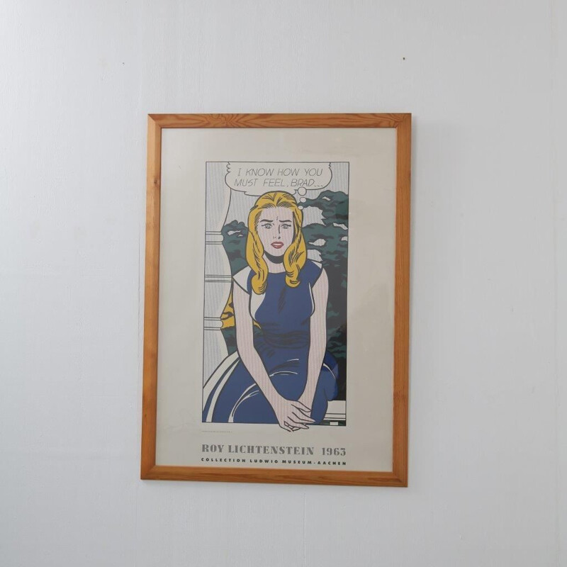 Vintage museum poster by Roy Lichtenstein for the Ludwing Museum in Germany, 1980