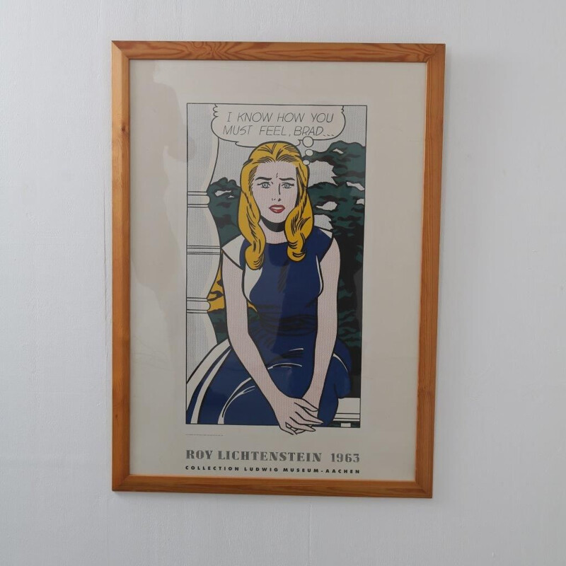 Vintage museum poster by Roy Lichtenstein for the Ludwing Museum in Germany, 1980