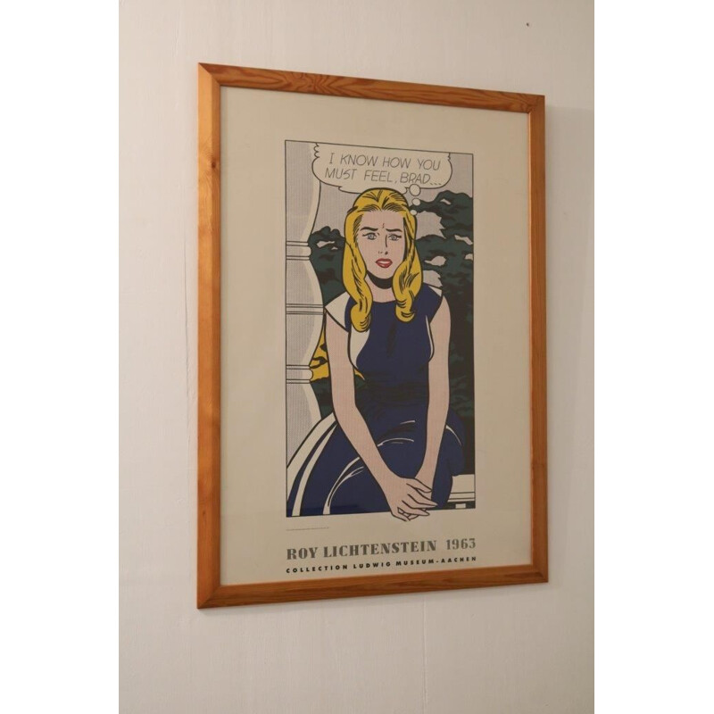 Vintage museum poster by Roy Lichtenstein for the Ludwing Museum in Germany, 1980