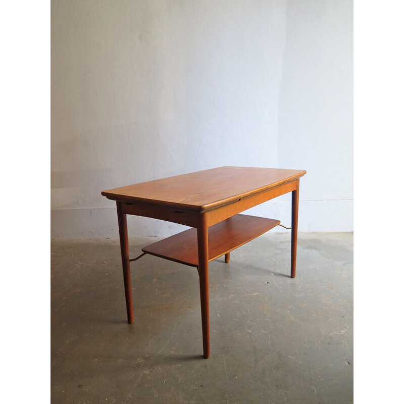 Vintage coffee table extendable in teak 1950s