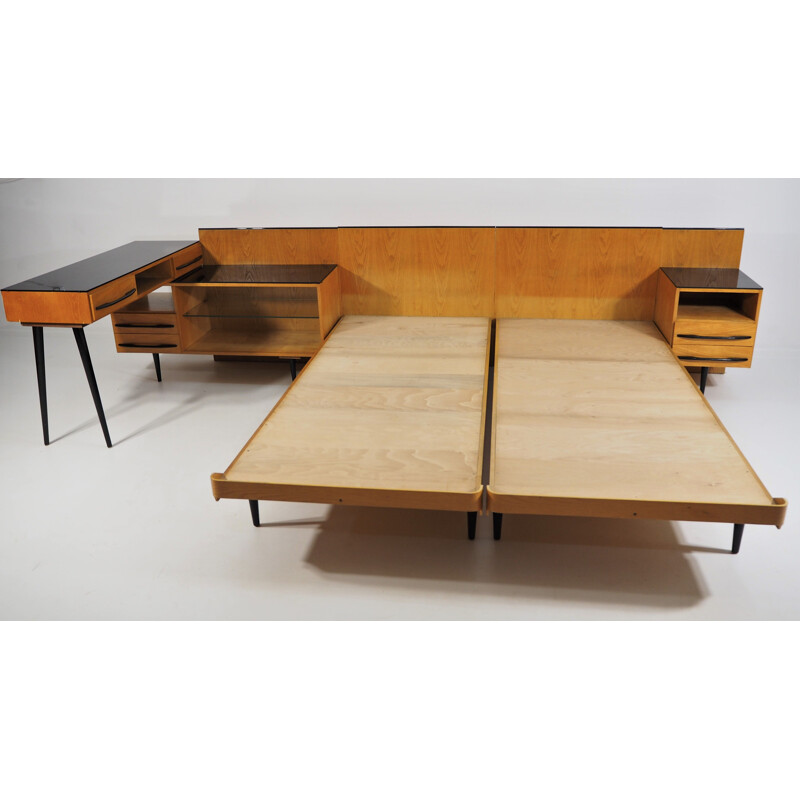 Vintage Bed and Desk Set by Jindřich Halabala for UP Závody, 1960s