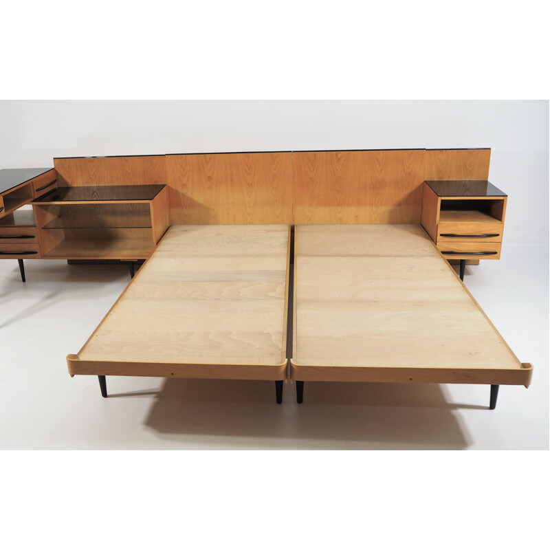 Vintage Bed and Desk Set by Jindřich Halabala for UP Závody, 1960s