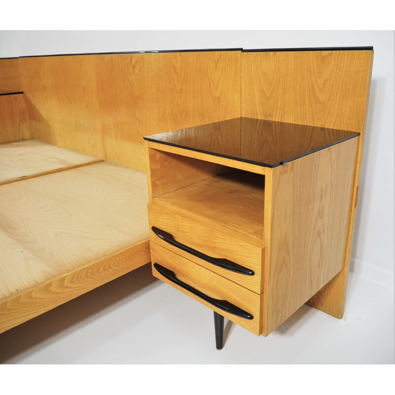 Vintage Bed and Desk Set by Jindřich Halabala for UP Závody, 1960s