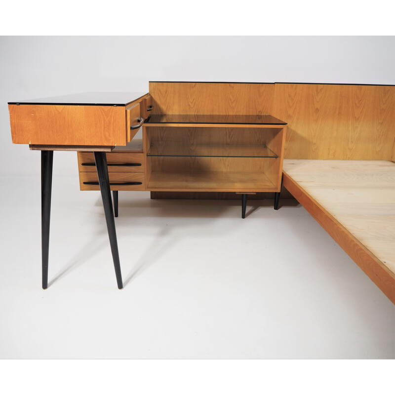 Vintage Bed and Desk Set by Jindřich Halabala for UP Závody, 1960s