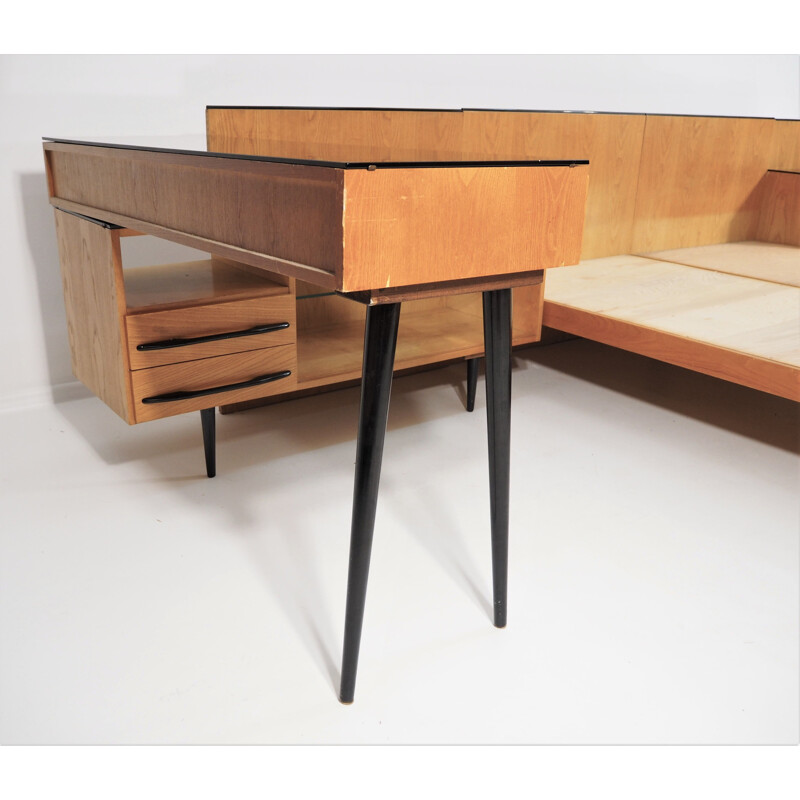 Vintage Bed and Desk Set by Jindřich Halabala for UP Závody, 1960s