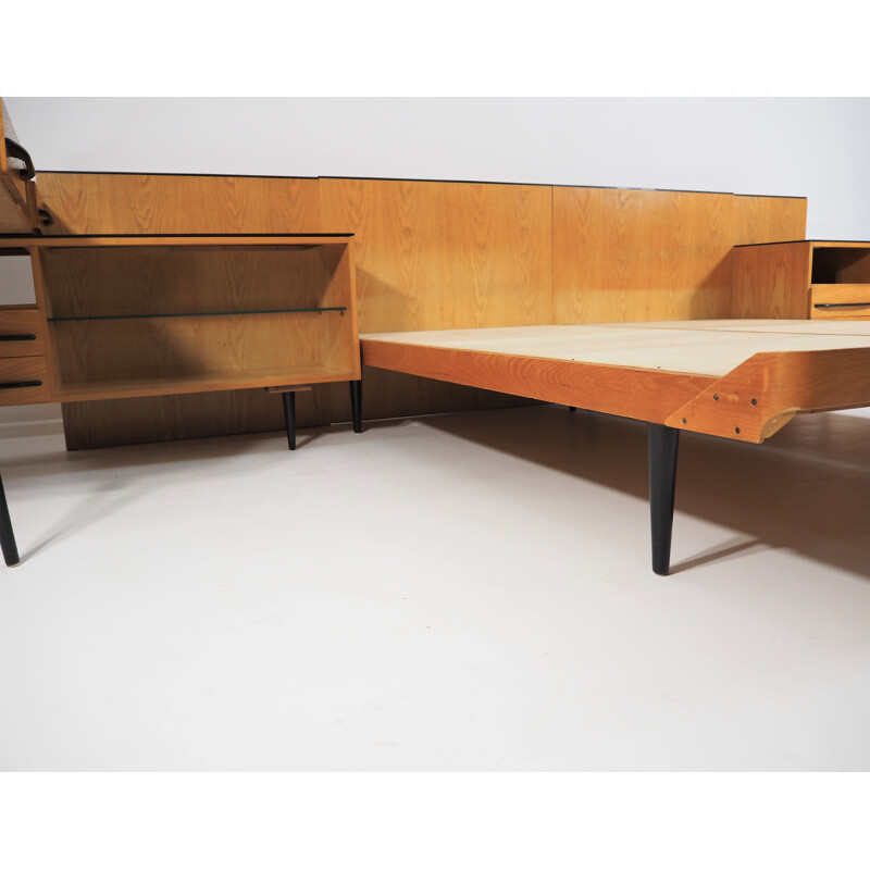 Vintage Bed and Desk Set by Jindřich Halabala for UP Závody, 1960s