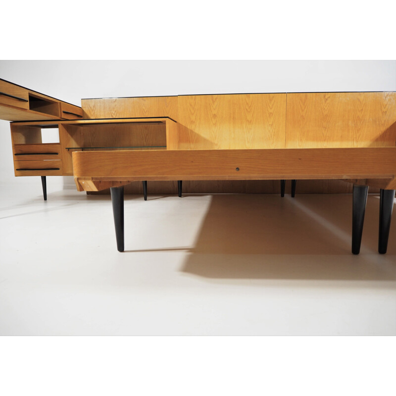 Vintage Bed and Desk Set by Jindřich Halabala for UP Závody, 1960s