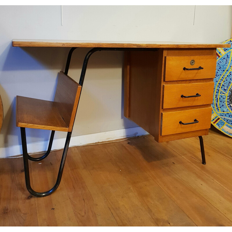 Vintage oak desk by Spirol, 1950s