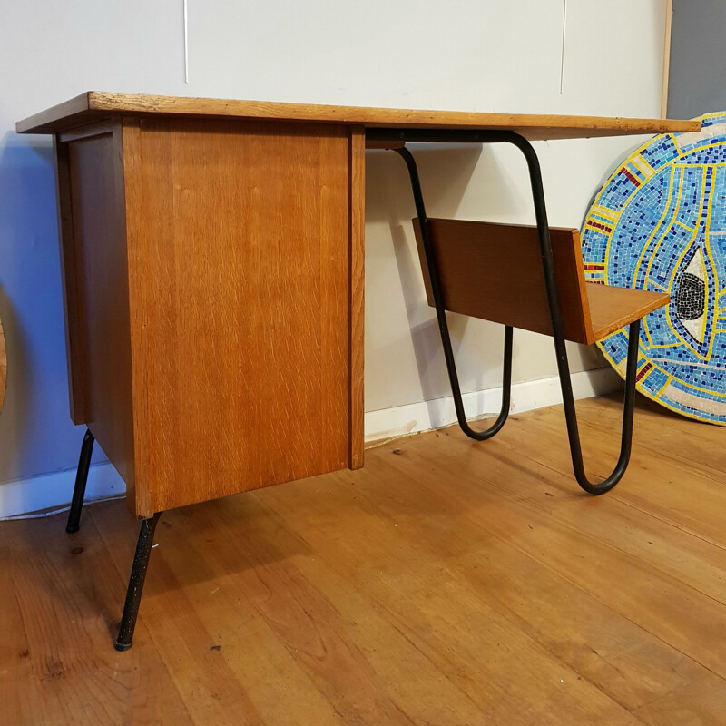 Vintage oak desk by Spirol, 1950s